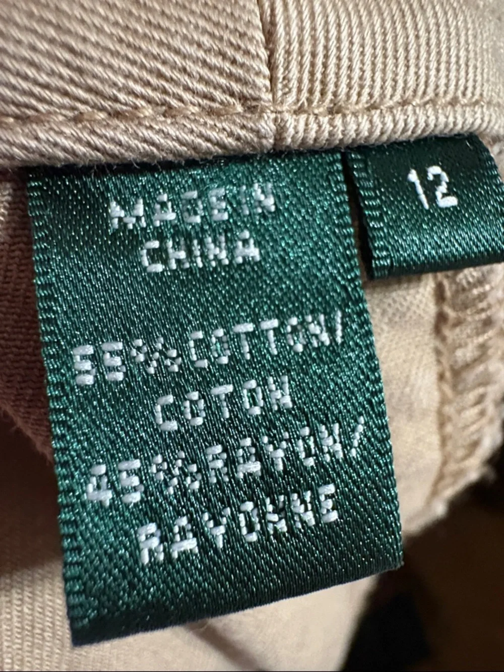 Ralph Lauren Neutral Tan Capris with Green Label